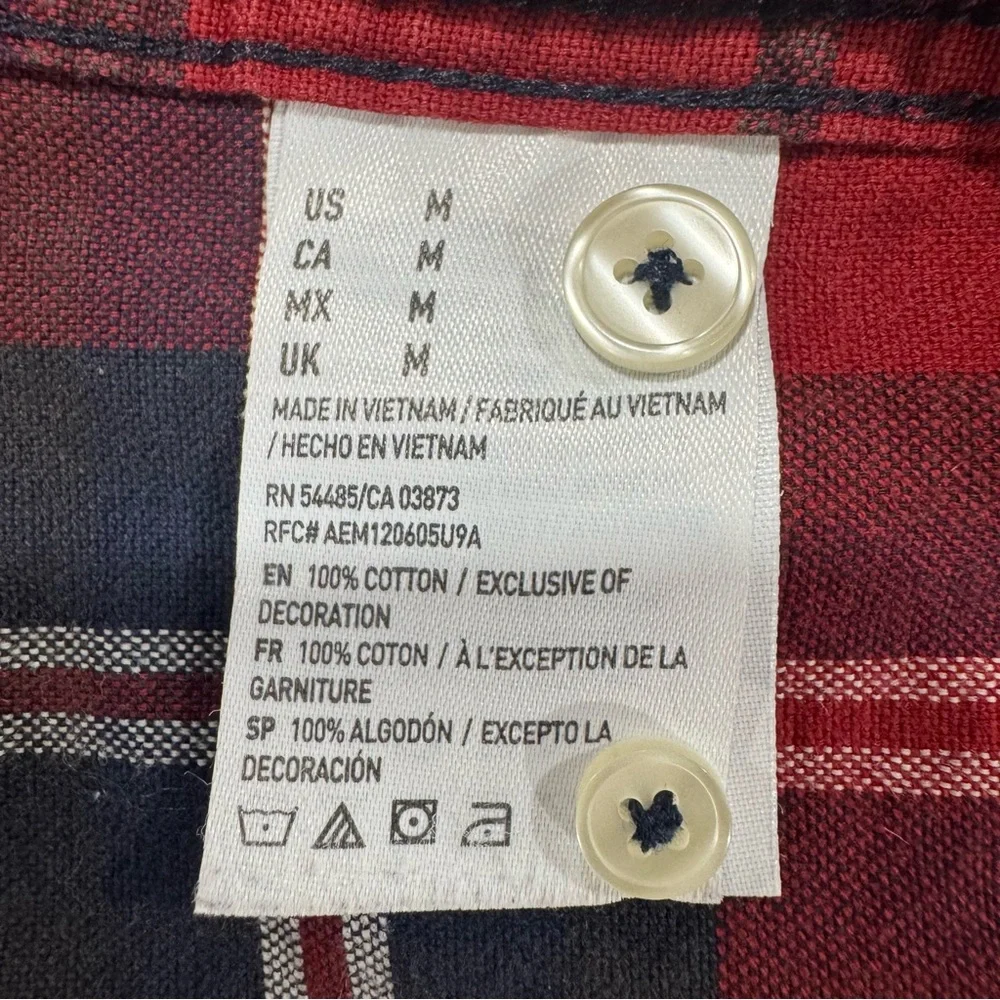 American Eagle Outfitters Red Plaid Shirt - Picture 6 of 8
